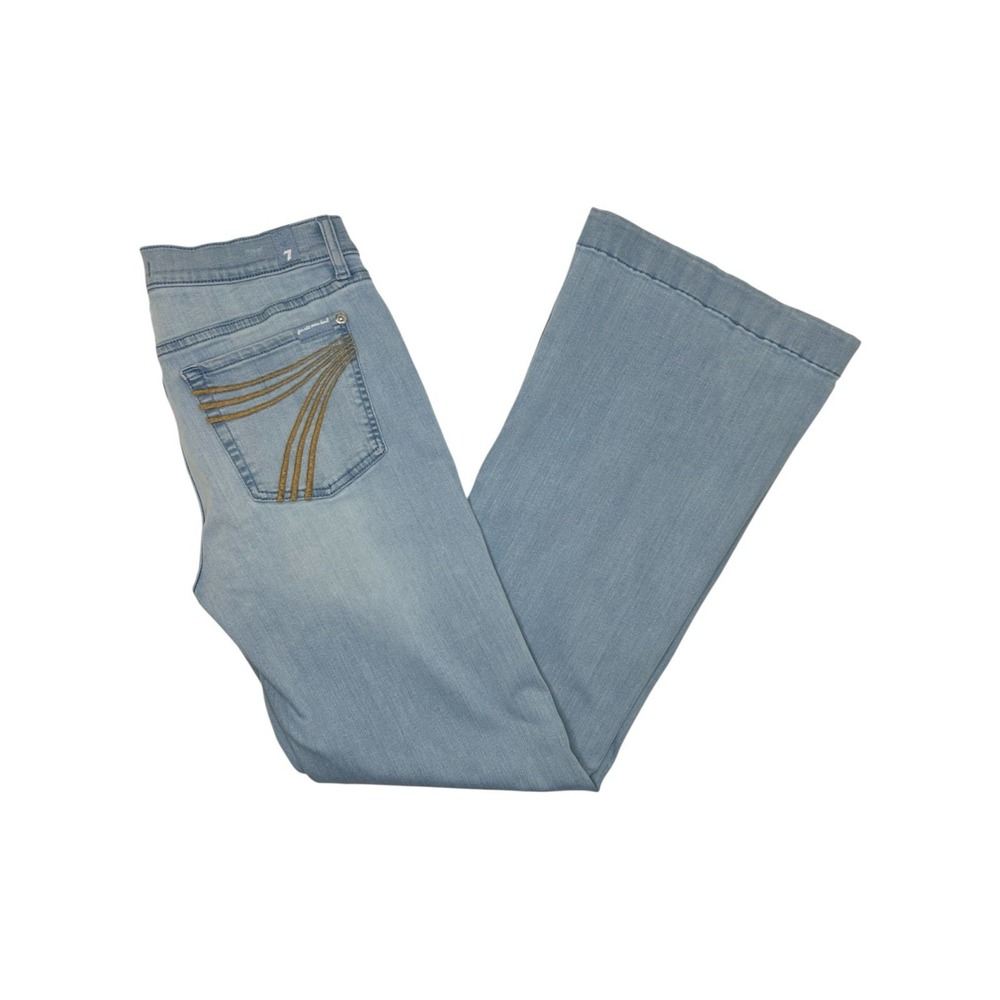 7FAM‎ 7 For All Mankind Women's Sz 29 Dojo Jeans Flare Tailorless Stretch Denim